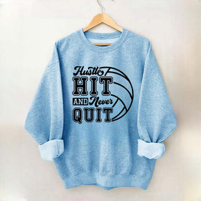 Hustle Never Quit Gameday Games Practice Fan Sweatshirt