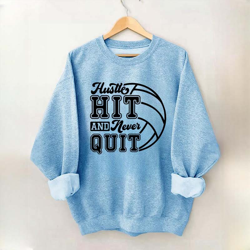 Hustle Never Quit Gameday Games Practice Fan Sweatshirt