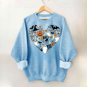 Happy Halloween Doodles Heart Sweatshirt