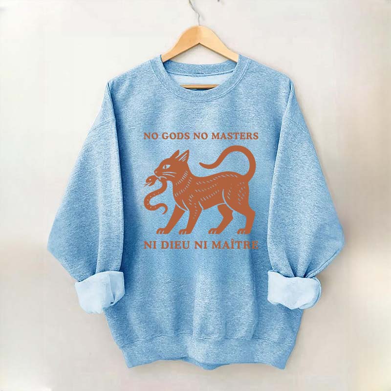 No Gods No Masters Ni Dieu Ni Maître Cat Sweatshirt