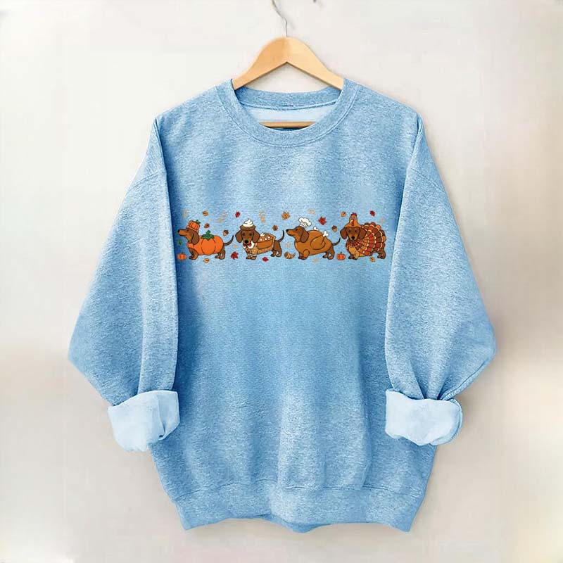 Cute Wiener Dog Turkey Costume Halloween Sweatshirt