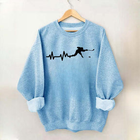 Ice Hockey Player Heartbeat Sweatshirt
