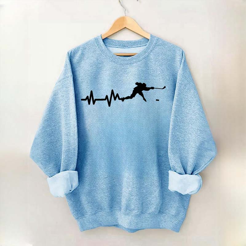 Ice Hockey Player Heartbeat Sweatshirt