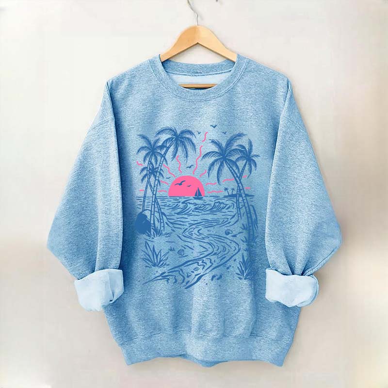 Salty Summer Beach Life Tree Sweatshirt