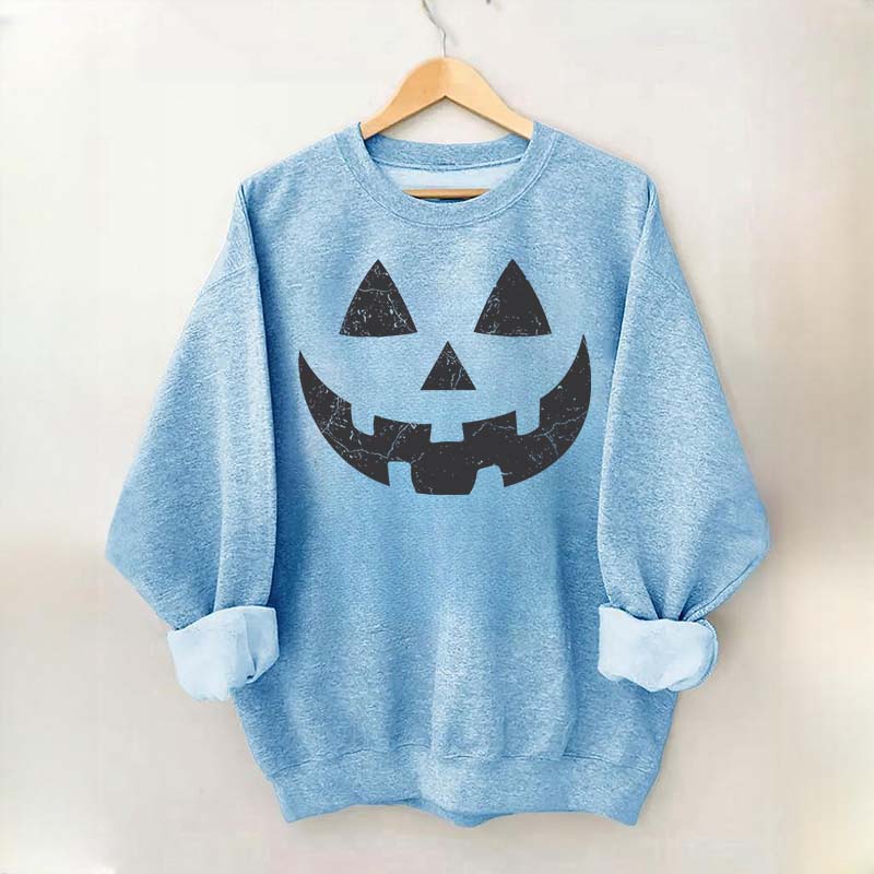 Retro Fall Pumpkin Face Sweatshirt