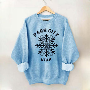 Park City Utah Snowflakes Ski Sweatshirt