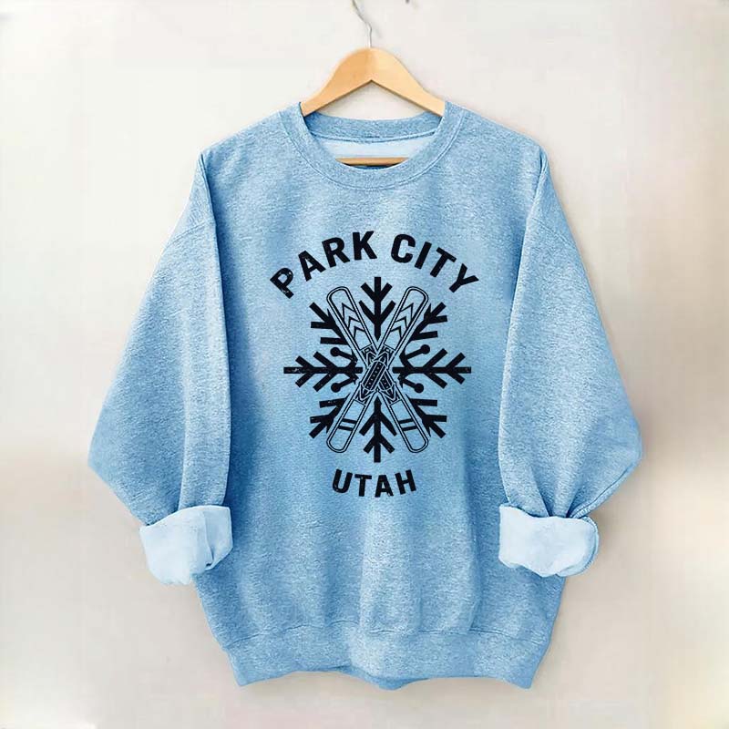 Park City Utah Snowflakes Ski Sweatshirt