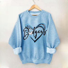 Dodgers Baseball Heart Sweatshirt