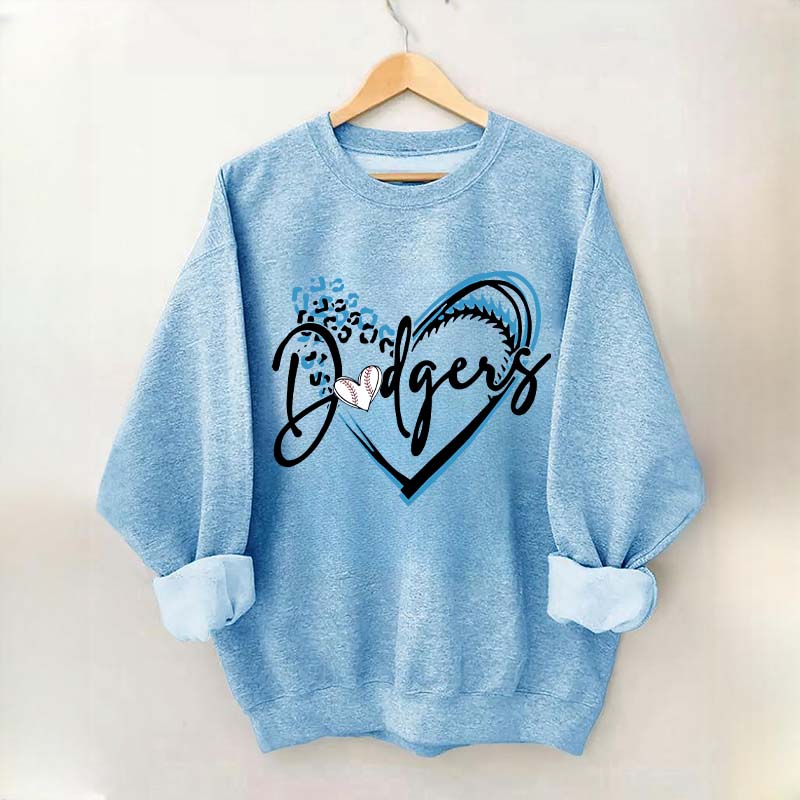 Dodgers Baseball Heart Sweatshirt