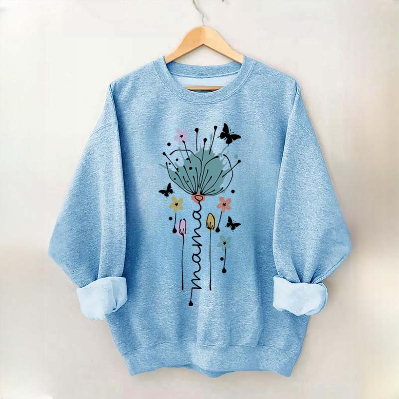 Mama Flower Butterfly Sweatshirt
