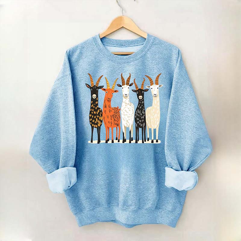 Colorful Goat Funny Farm Animal Sweatshirt