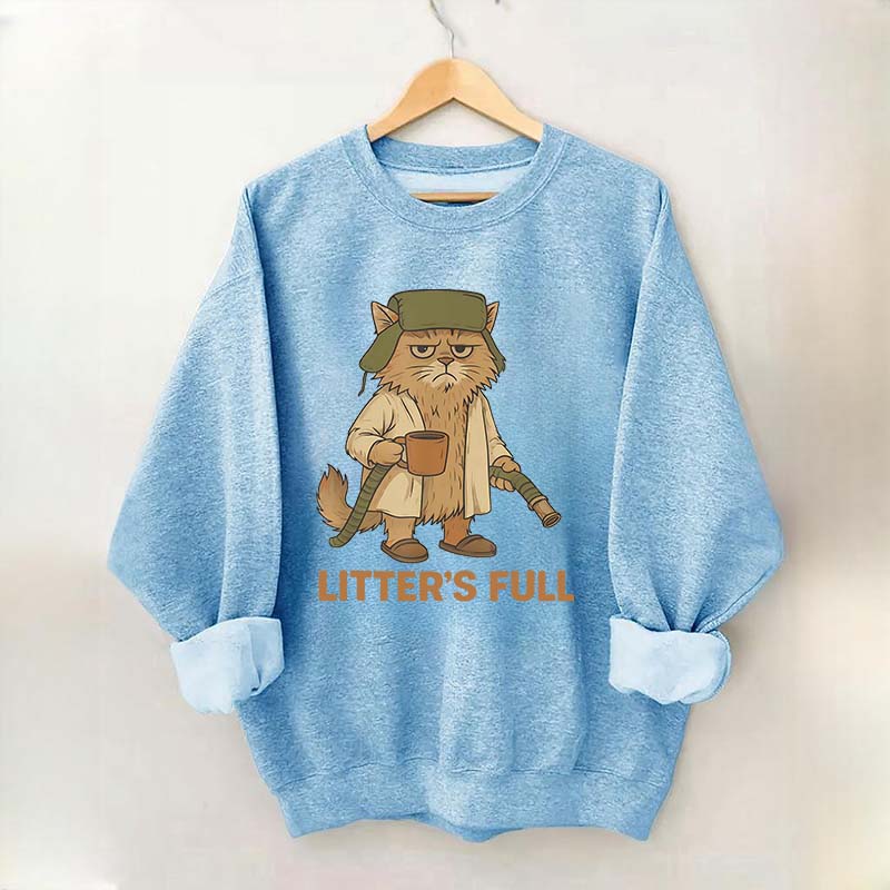 Litters Full Funny Cat Lovers Christmas Xmas Sweatshirt