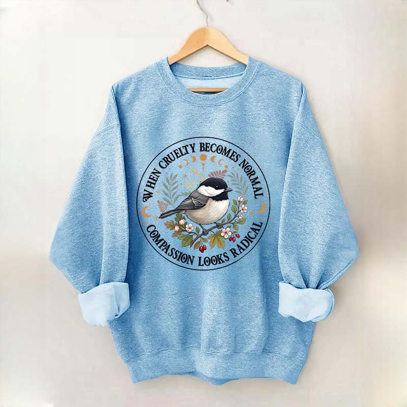 Radical Compassion Floral Bird Sweatshirt