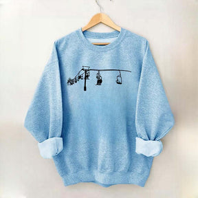 Minimal Mountain Skiing Lift Sweatshirt