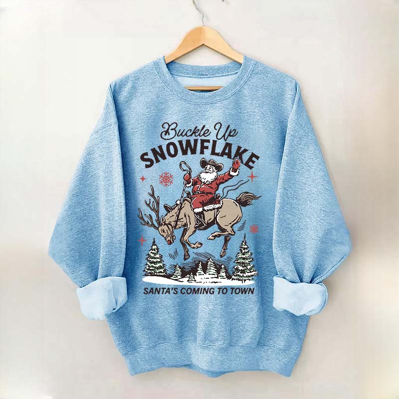 Retro Christmas Cowboy Santa Sweatshirt