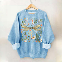 Dragonfly Floral Cottagecore Botanical Retro Sweatshirt