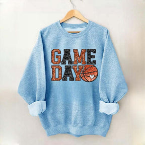 Game Day Basketball Bling Printed Sweatshirt