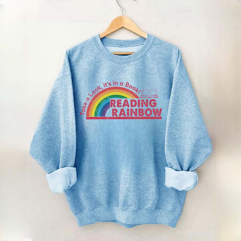 Teacher Reading Rainbow Sweatshirt
