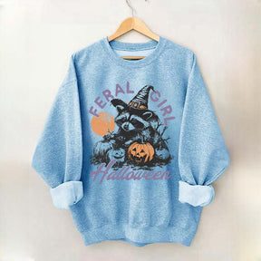 Feral girl Halloween Raccoon Sweatshirt