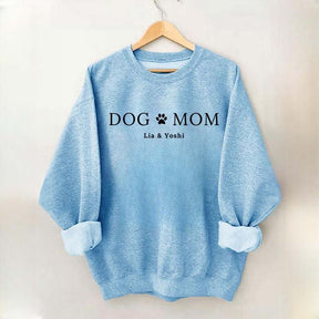 Personalized Dog Mom Name Paw Sweatshirt