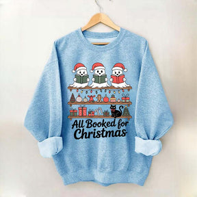 Cute Ghost All Booked For Christmas Sweatshirt
