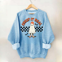 Retro Ghost Creep It Real Halloween Sweatshirt