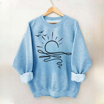 Boho Sun Ocean Trendy Beach Sweatshirt