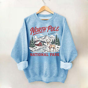 North Pole National Park Retro Christmas Sweatshirt