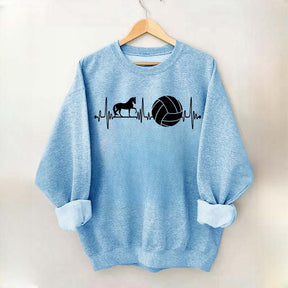 Funny Horse Volleyball Heartbeat Sweatshirt