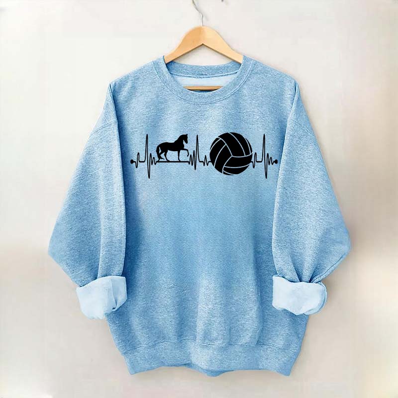 Funny Horse Volleyball Heartbeat Sweatshirt