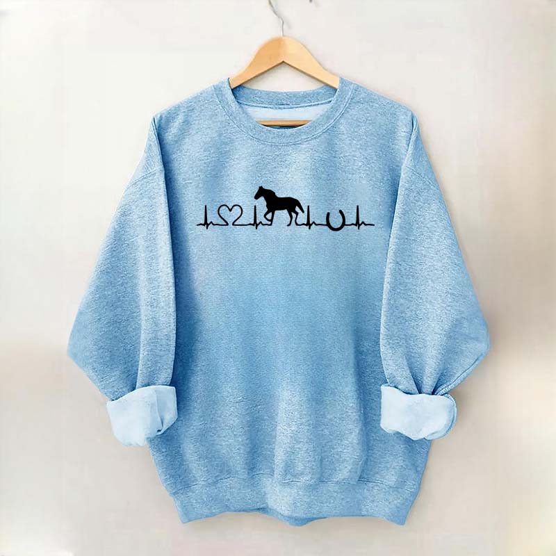 Horse Heartbeat Farm Animal Sweatshirt