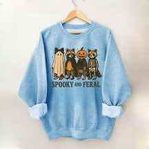 Cute Spooky and Feral Raccoon Sweatshirt