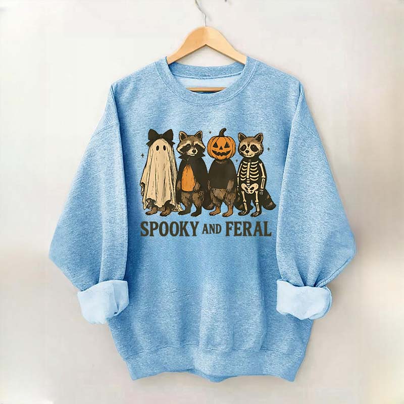 Cute Spooky and Feral Raccoon Sweatshirt