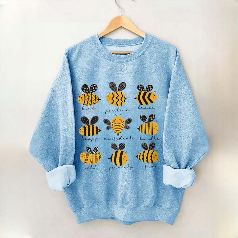 Cute Bee Positivity Teacher Sweatshirt