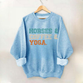 Horses Coffee Yoga Sweatshirt