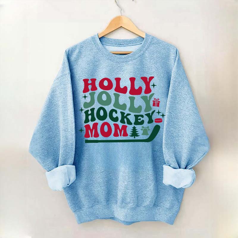 Holly Jolly Hockey Mom Christmas Sweatshirt