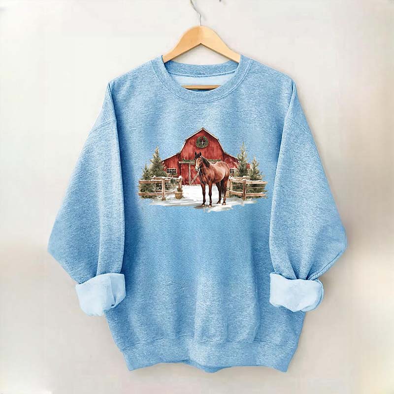 Christmas Horse Western Desert Sweatshirt