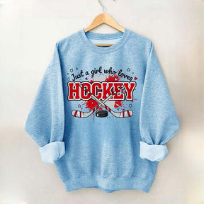 Just a Girl Who Loves Hockey Red Sweatshirt