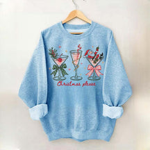 Christmas Please Martini Coquette Holiday Sweatshirt