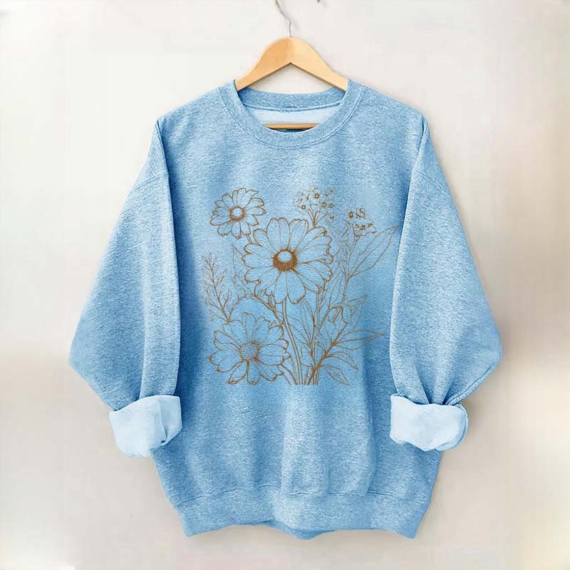 Retro Outline Wildflower Sweatshirt