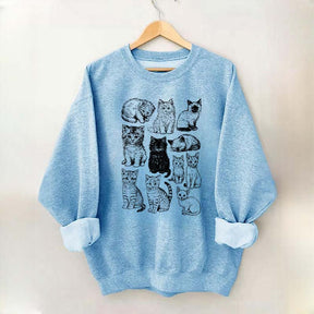 Retro Kitten Graphic Cat Sweatshirt