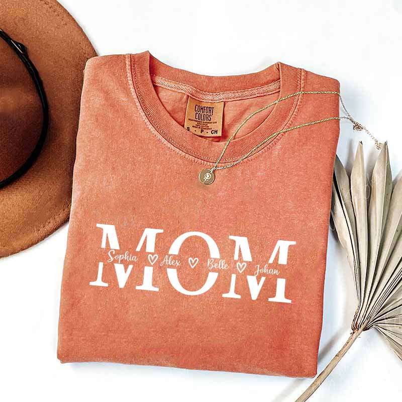 Custom Mom Children Name T-Shirt