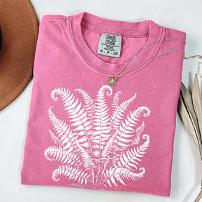 Vintage Linocut Fern Leaves T-Shirt