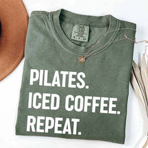 Pilates Iced Coffee Repeat T-Shirt