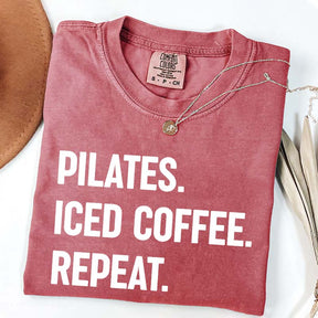 Pilates Iced Coffee Repeat T-Shirt