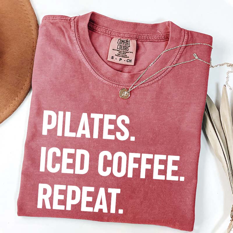 Pilates Iced Coffee Repeat T-Shirt