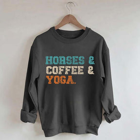Horses Coffee Yoga Sweatshirt