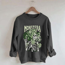 Monstera Skeleton Botanical Plant Sweatshirt
