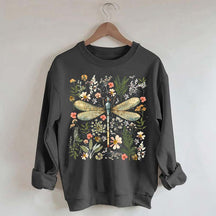 Dragonfly Floral Cottagecore Botanical Retro Sweatshirt
