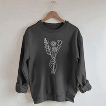 No Words Foxglove Daisy Tulip Sweatshirt